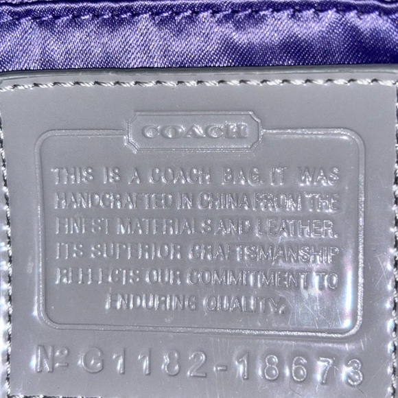 COACH Poppy Line in Silver “Liquid Gloss” Purse/Bag - Picture 8 of 11